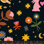 PREORDER MYSTIC FABLE || Mystic Fable Applique Soft Black RS4144 16 || Cotton Quilting Fabric