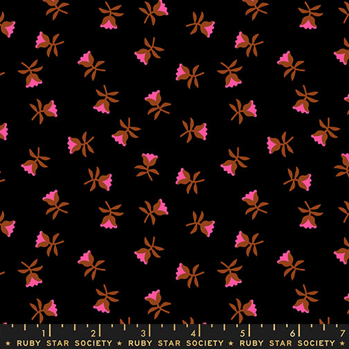 PREORDER MYSTIC FABLE || Sweetflower Soft Black RS4151 18 || Cotton Quilting Fabric