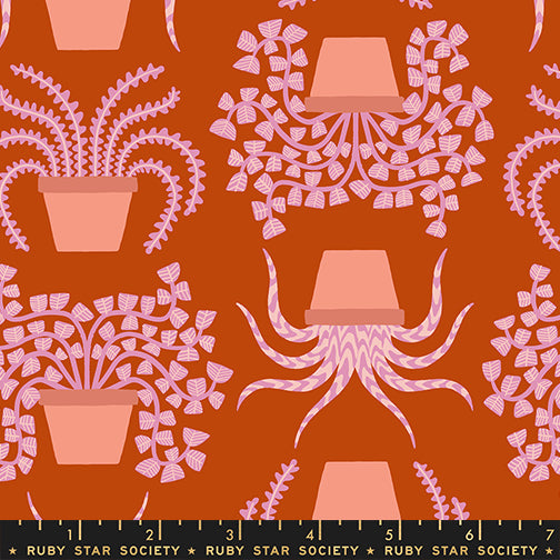 PREORDER Calathea || Planties Cayenne || Cotton Quilting Fabric