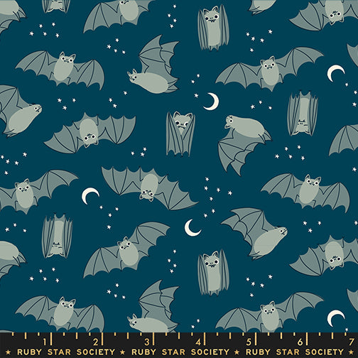 PREORDER FREAKY FAMILIARS || Fat Bats Galaxy || Cotton Quilting Fabric