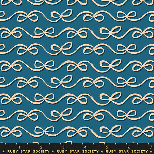 PREORDER Corsage || Bows Teal || Cotton Quilting Fabric