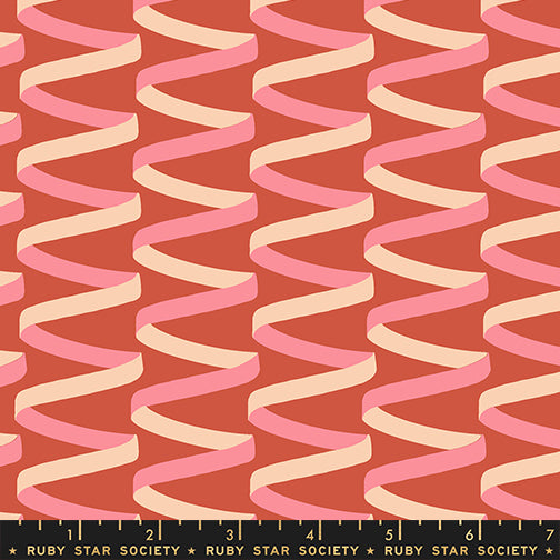 PREORDER Corsage || Ribbons Persimmon || Cotton Quilting Fabric