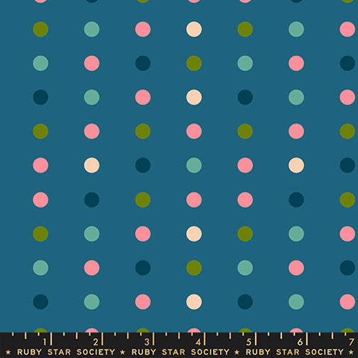 PREORDER Corsage || Swatch Dots Teal || Cotton Quilting Fabric