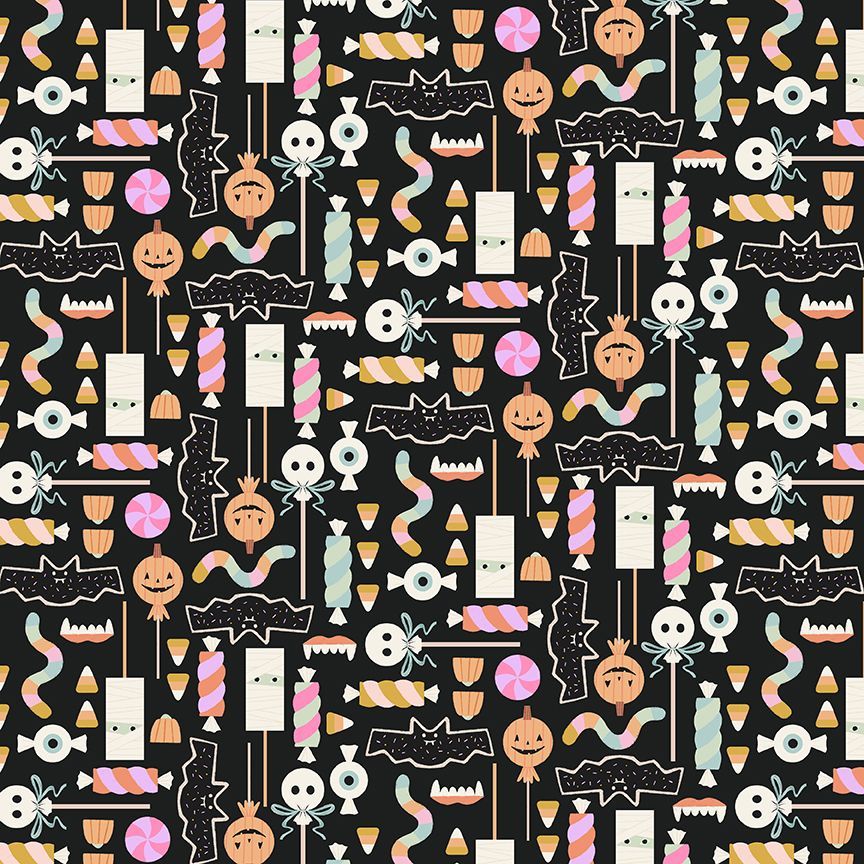 HARVEST MOON || Halloween Candy Tar || Cotton Quilting Fabric || Half Yard