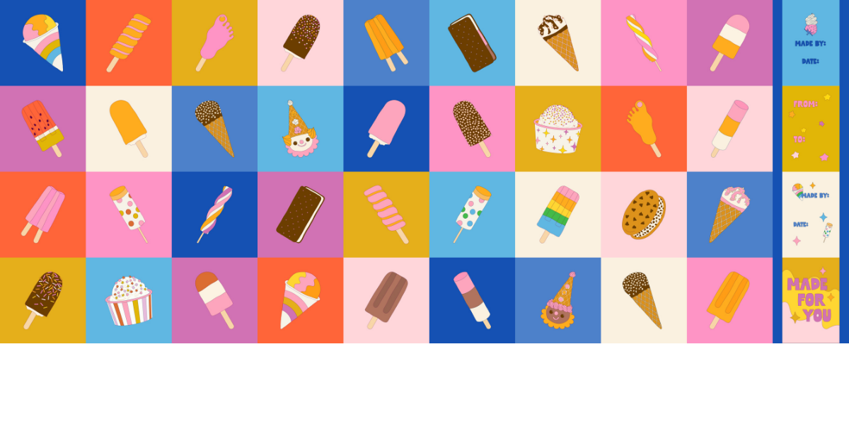 PREORDER Sugar Cone 2 || Ice Cream Man Multi || Cotton Quilting Fabric (HALF YARD)