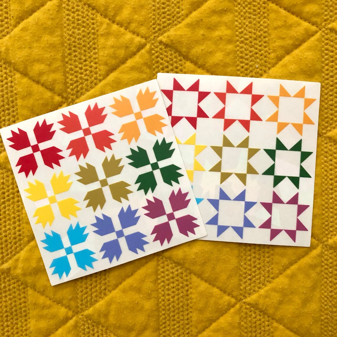 Quilt Block Rainbow-Making Suncatcher Vinyl Sticker