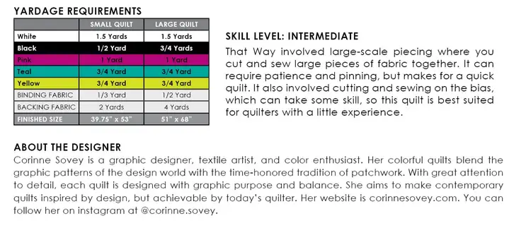 That Way Quilt Pattern KIT
