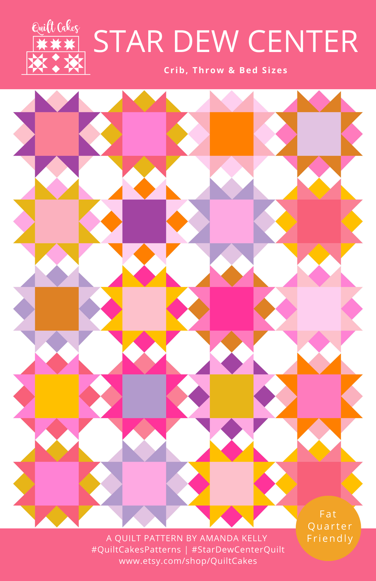 Star Dew Center Quilt Pattern Printed