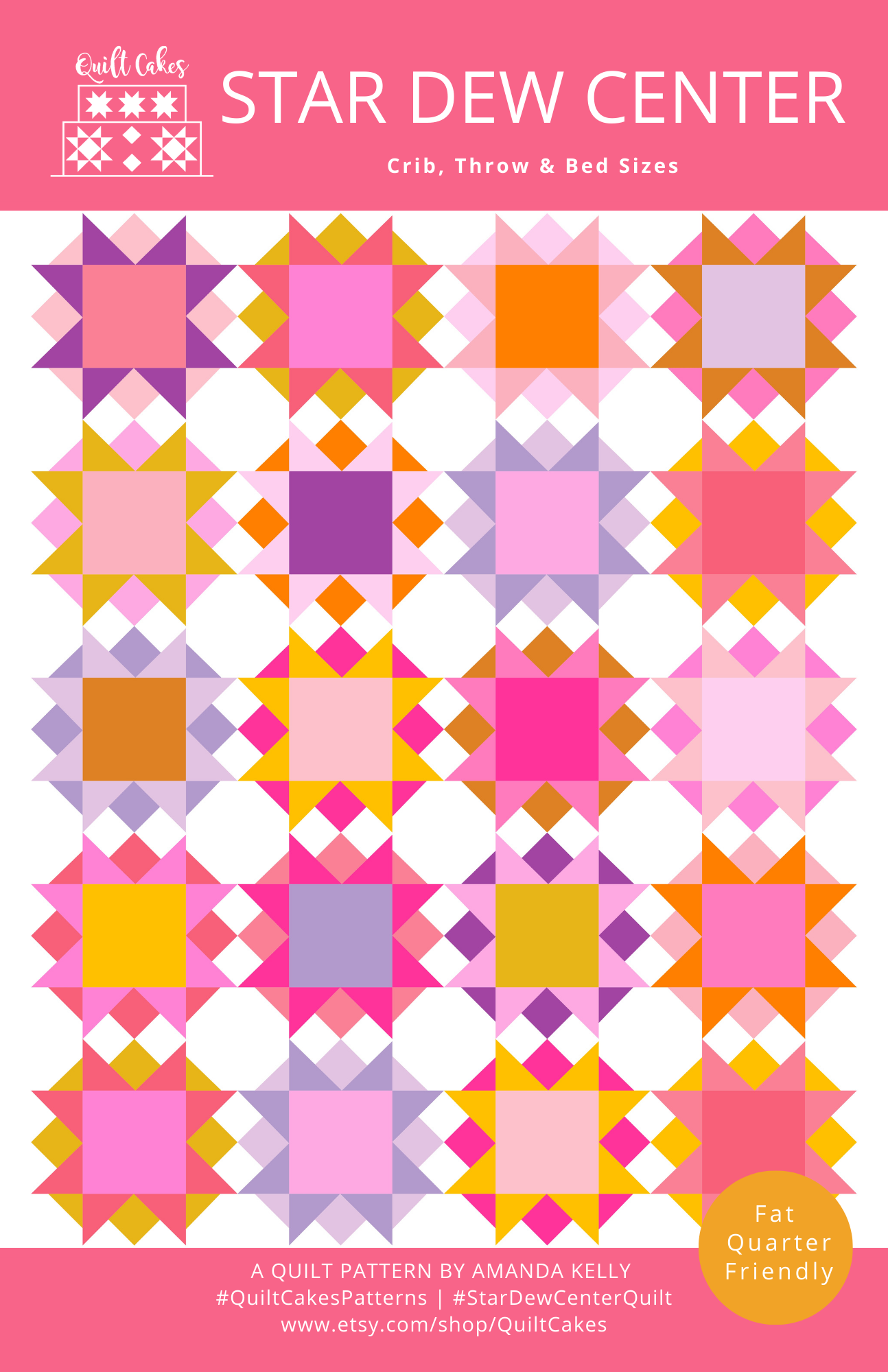 Star Dew Center Quilt Pattern Printed