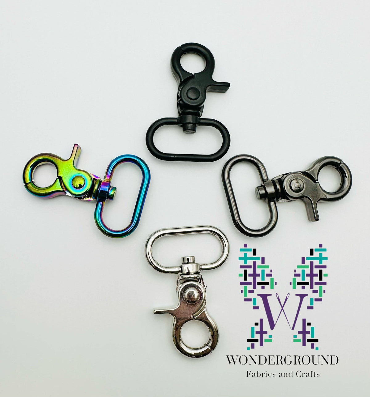 1” circle swivel clasps 2 pack: Silver