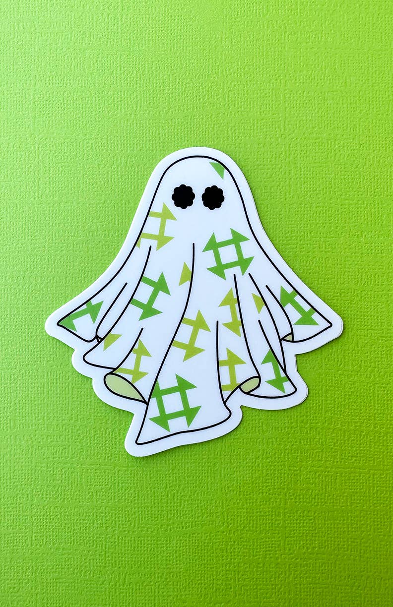 Quilt Ghost Stickers Green