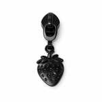 Strawberry zipper pulls: Silver / 5 pk