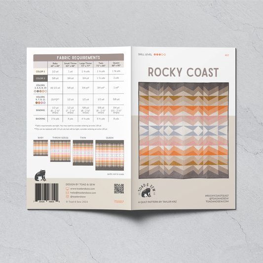 Rocky Coast Printed Quilt Pattern | Toad & Sew