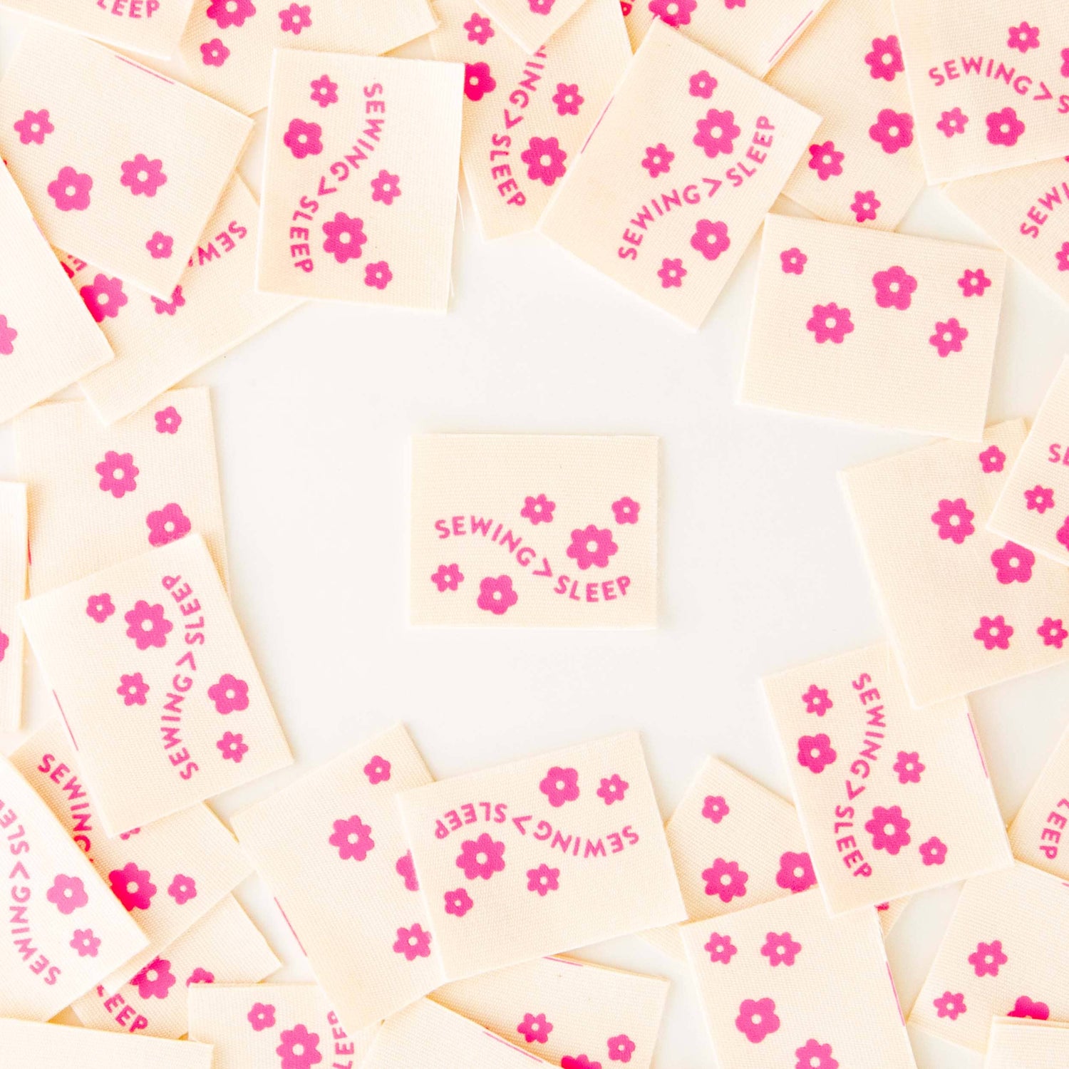 Sewing > Sleep Pink Organic Cotton Labels - Sewing Tags