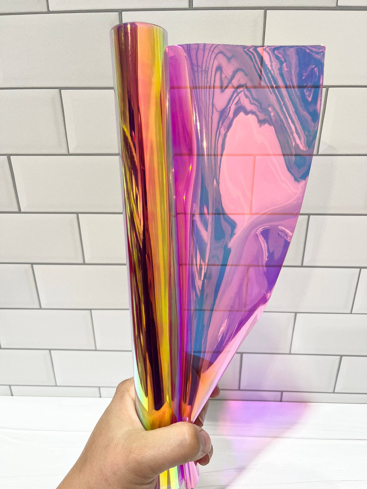 Clear reflective Colorshift TPU Vinyl: Dark purple