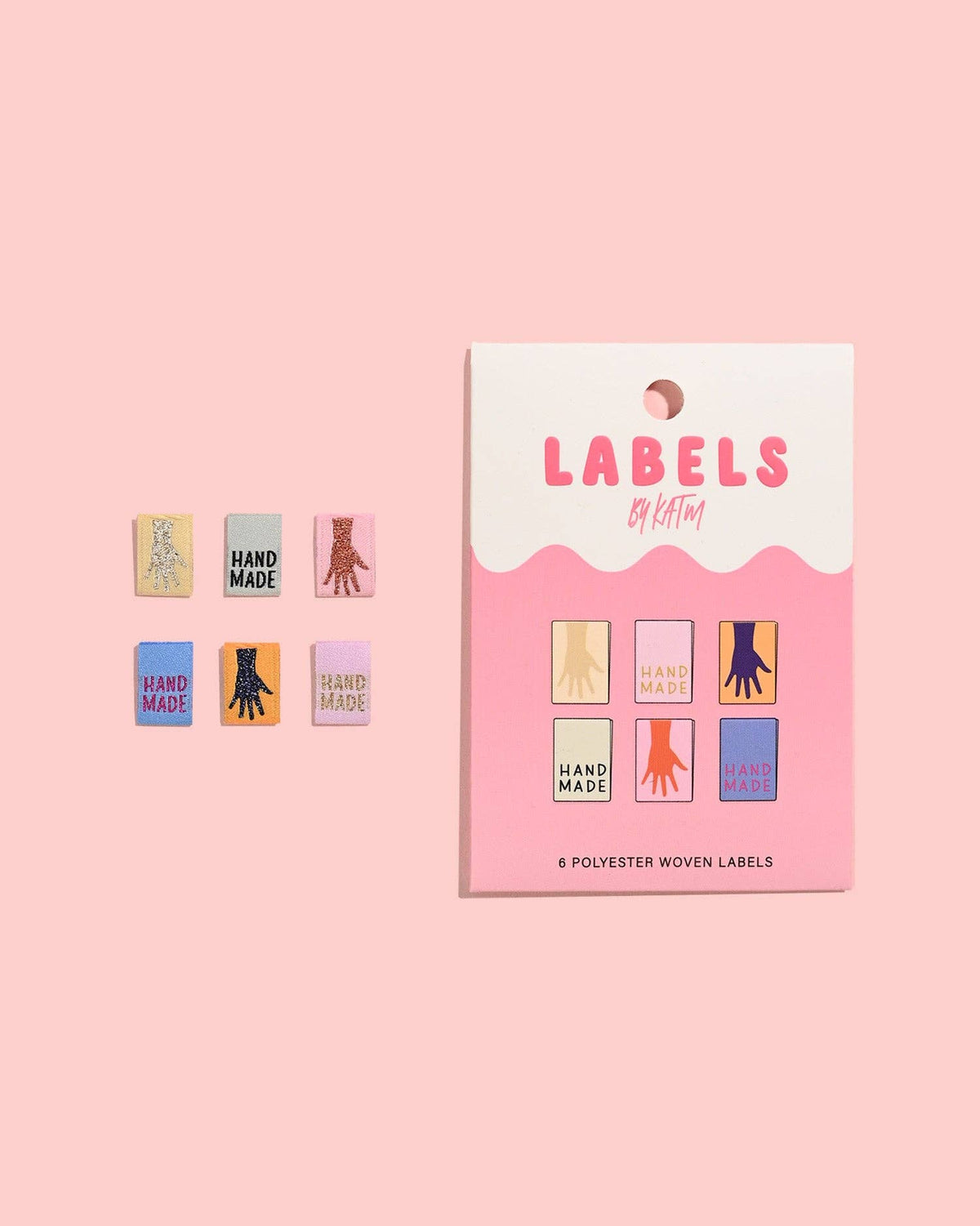 Metallic Mini Hands Woven Labels | 6 labels