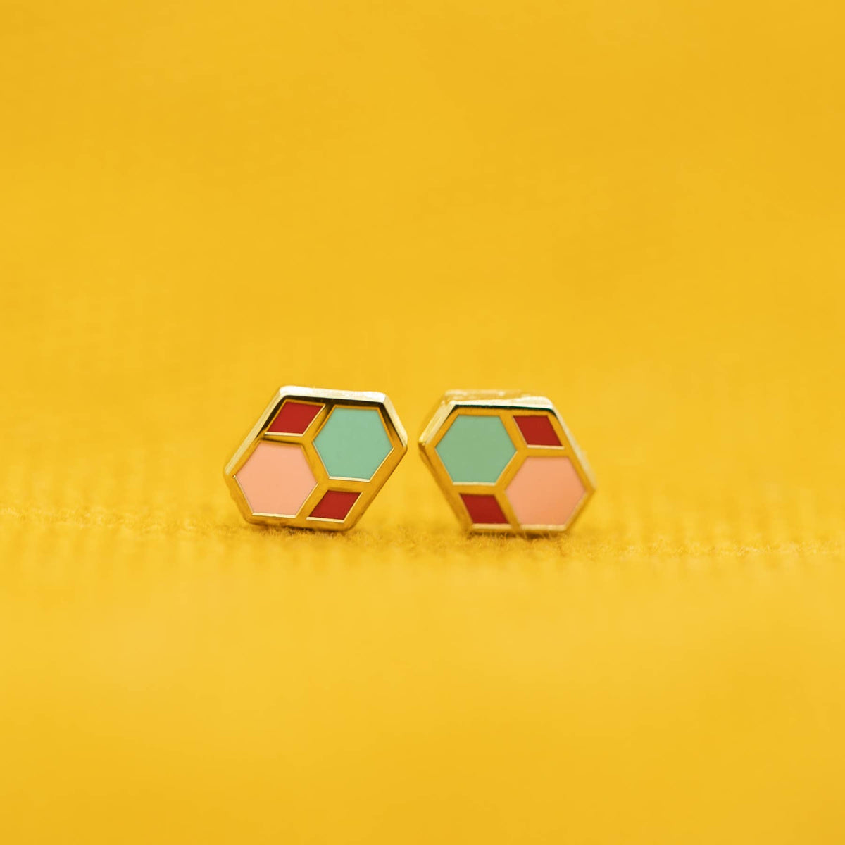 Hex Tile Earrings: Purple