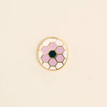 Hex Flower Earrings: Lilac/Green