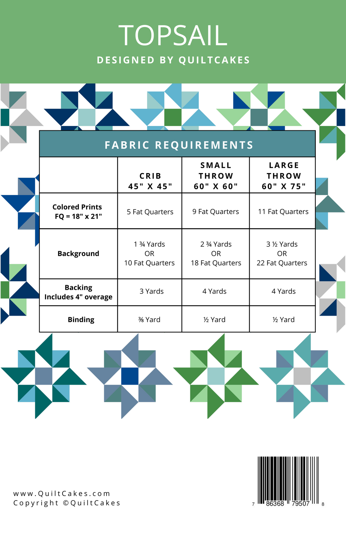 Topsail Quilt Pattern Printed