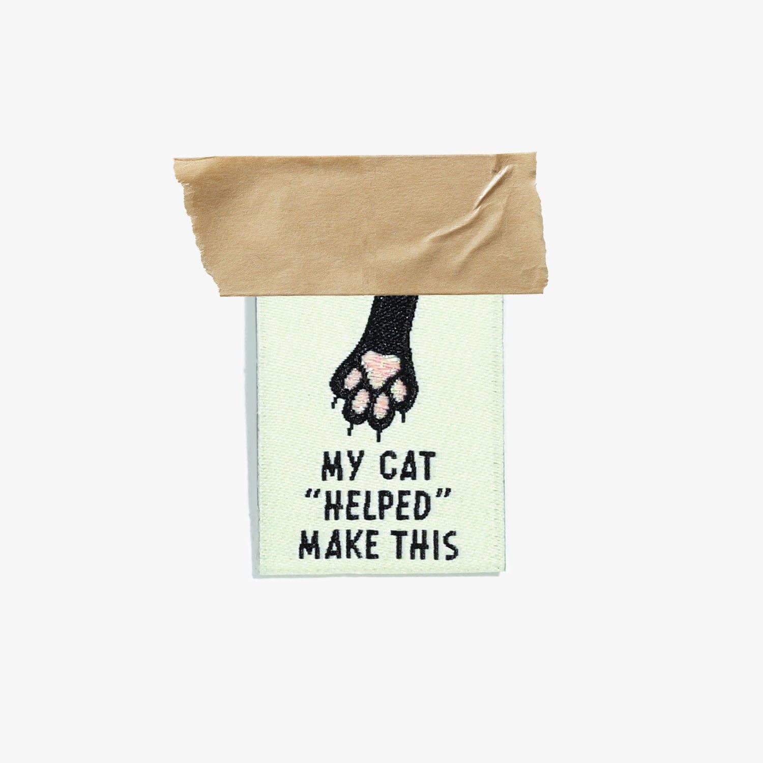 My Cat "Helped" Me Make This Woven Labels | 6 labels