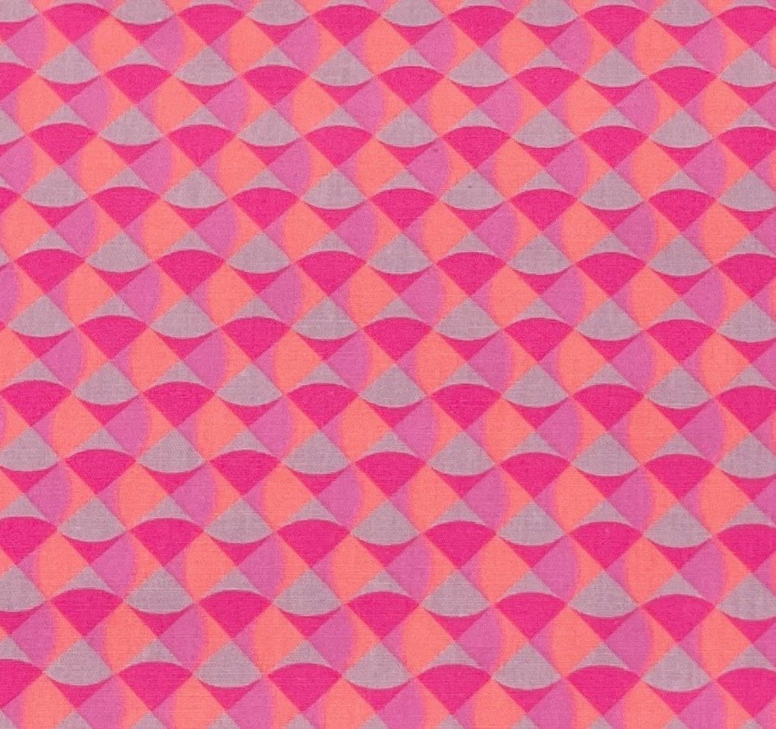 Breizh Wave fluorescent pink cotton fabric