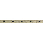Hearts and Sparks - Hearts in Black/Gold - 3/8" width - by Melody Miller - BTY