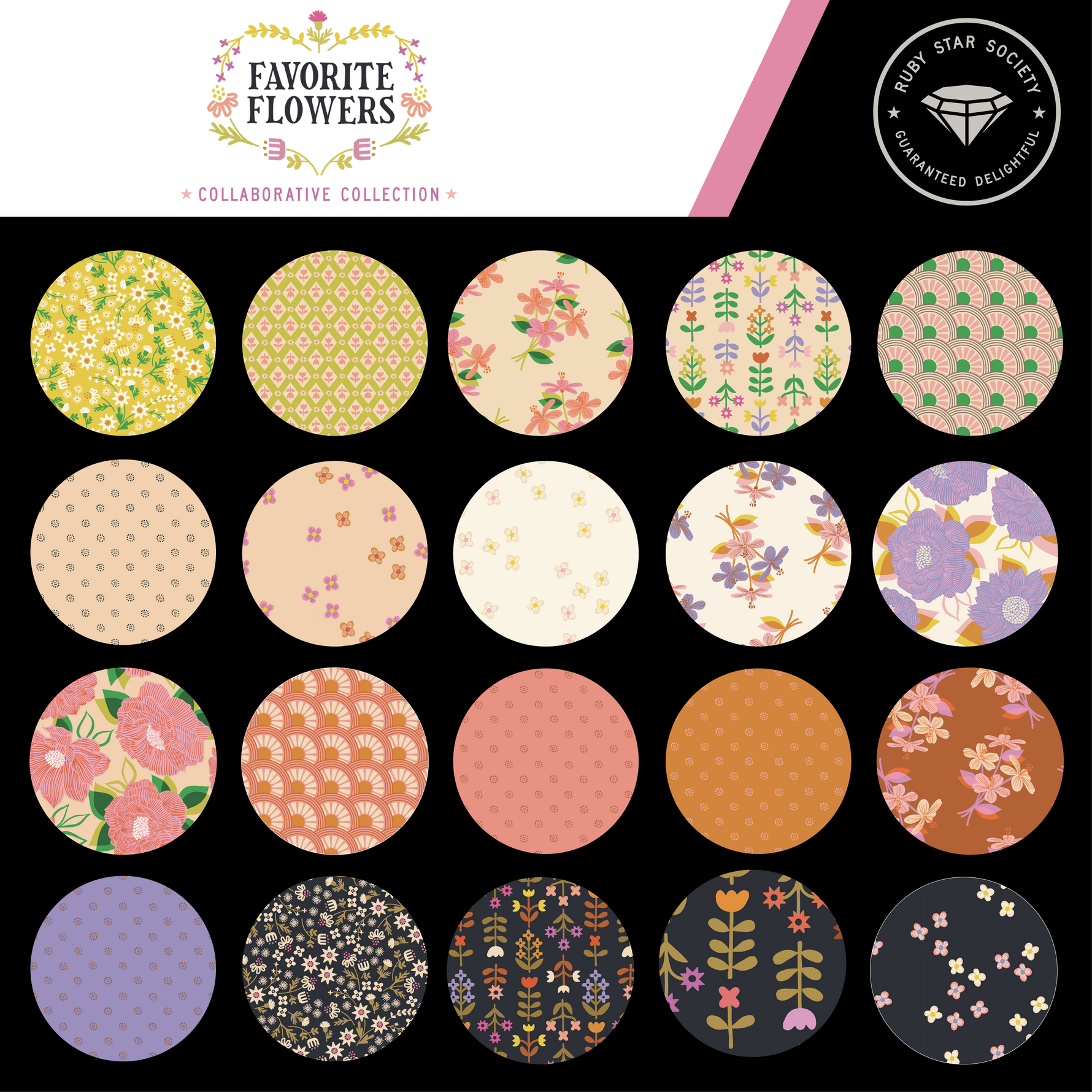 Favorite Flowers || 26 pc Fat Quarter Bundle || Cotton Quilting Fabric