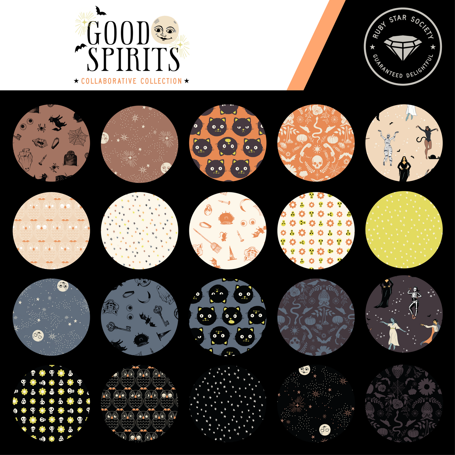 GOOD SPIRITS || 42 pc Mini Charm Pack || Cotton Quilting Fabric