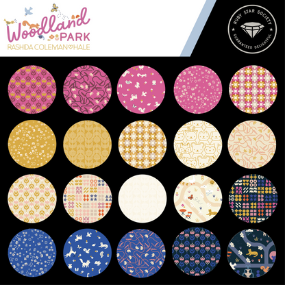 PREORDER Woodland Park || 42 pc Mini Charm Pack || Cotton Quilting Fabric