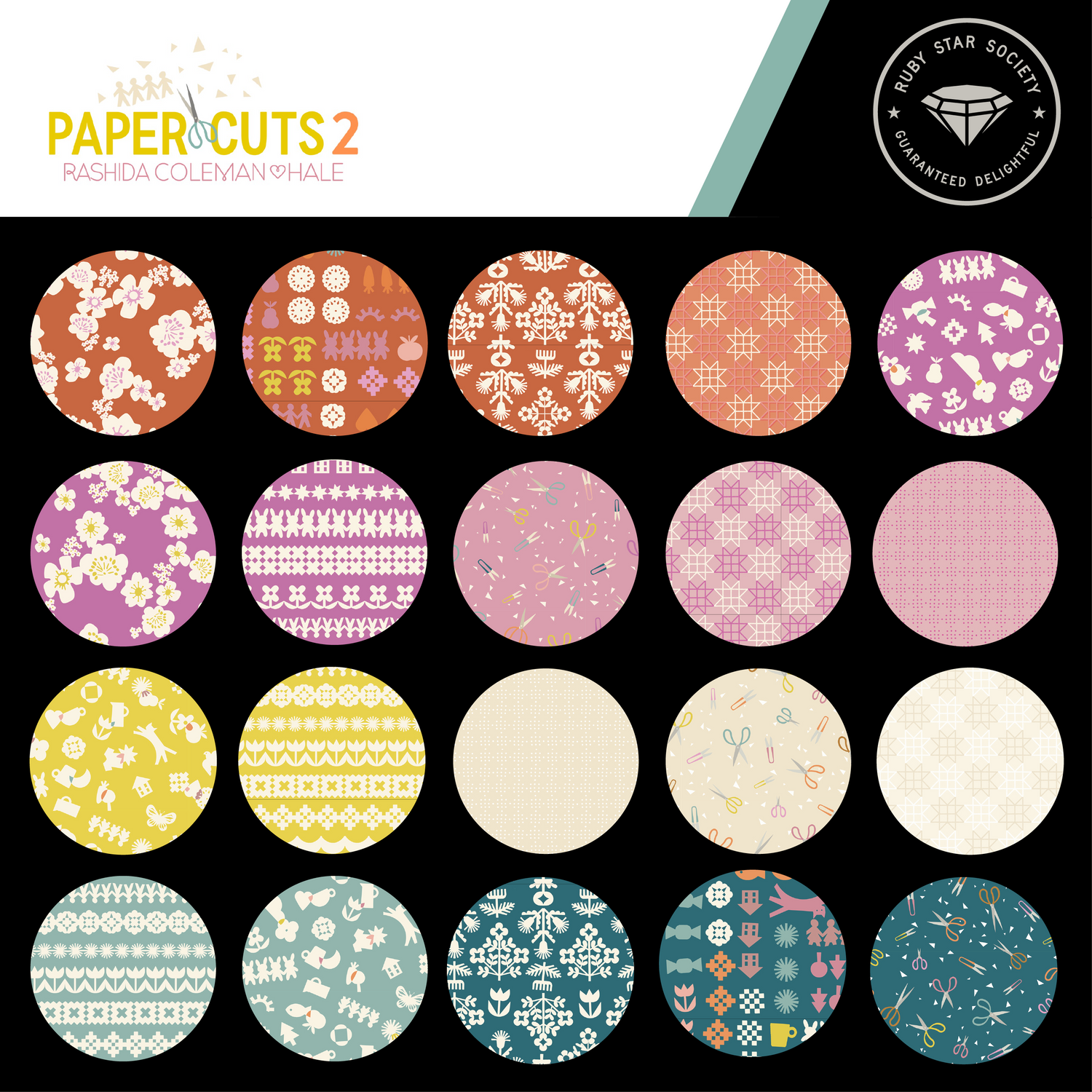 Paper Cuts 2 || 25pc Fat Quarter Bundle || Cotton Quilting Fabric