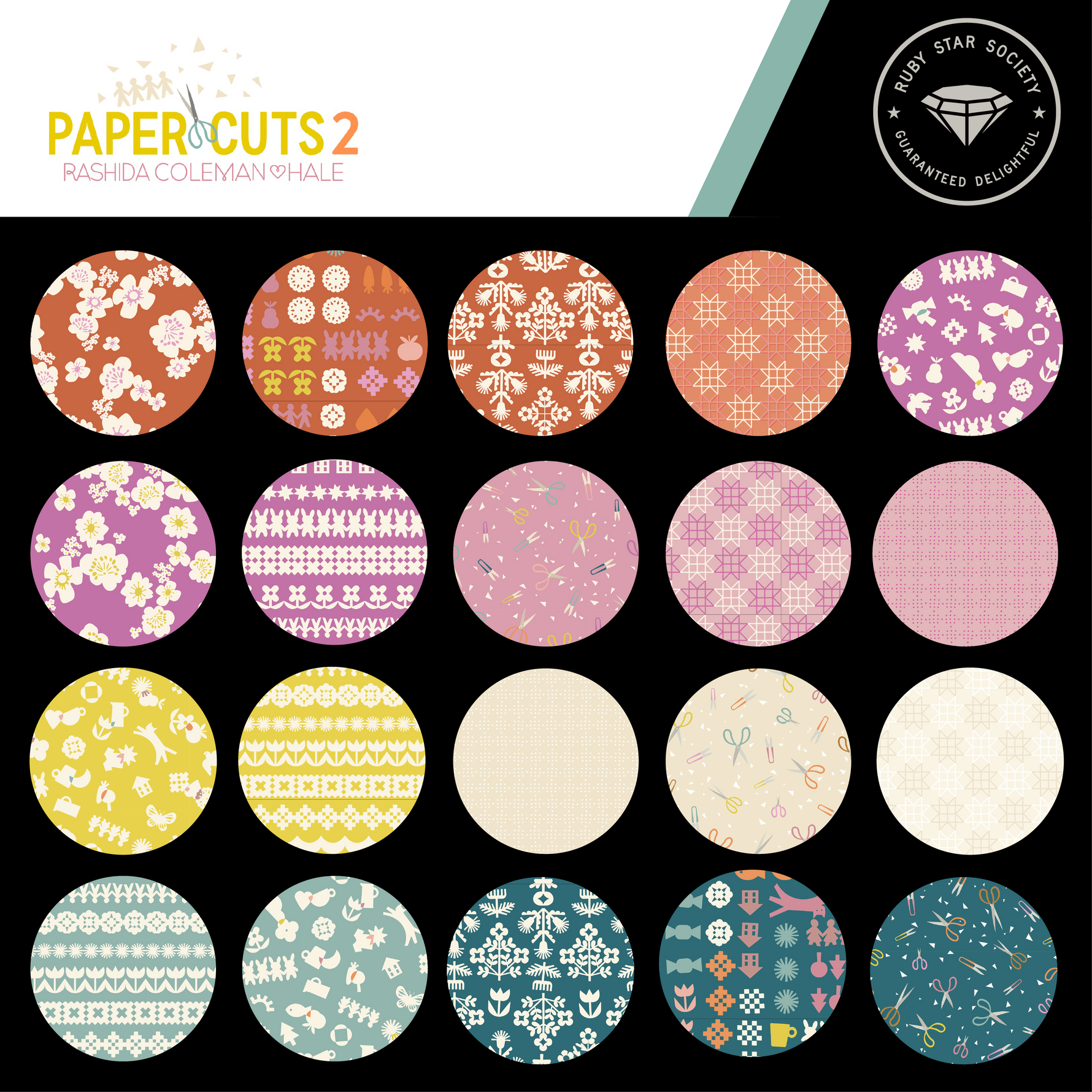 Paper Cuts 2 || 25pc Fat Quarter Bundle || Cotton Quilting Fabric