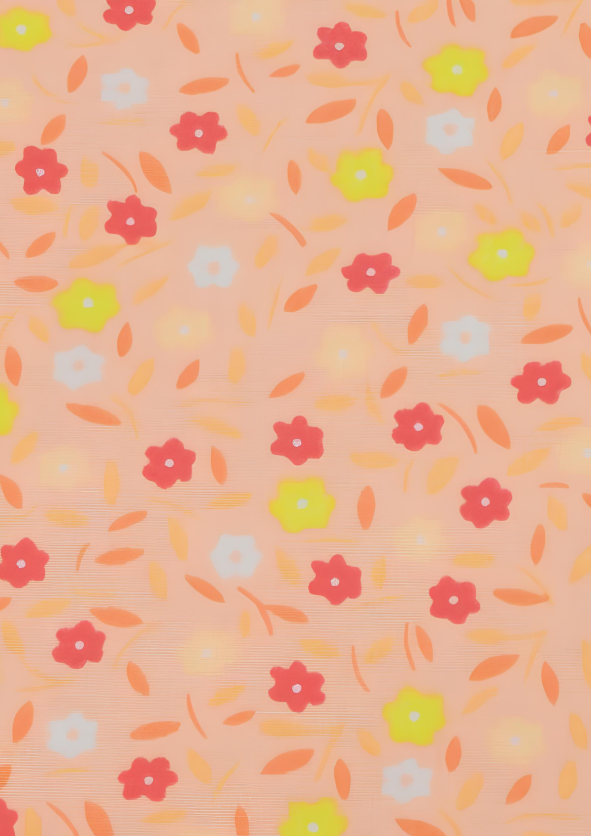Cotton fabric coupon - Peace and Love melon