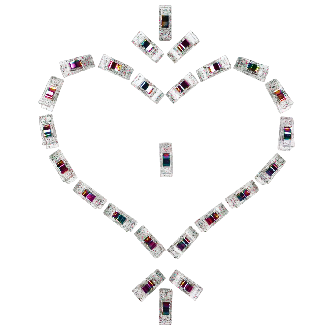 Clear Glitter Clips | Pack of 25