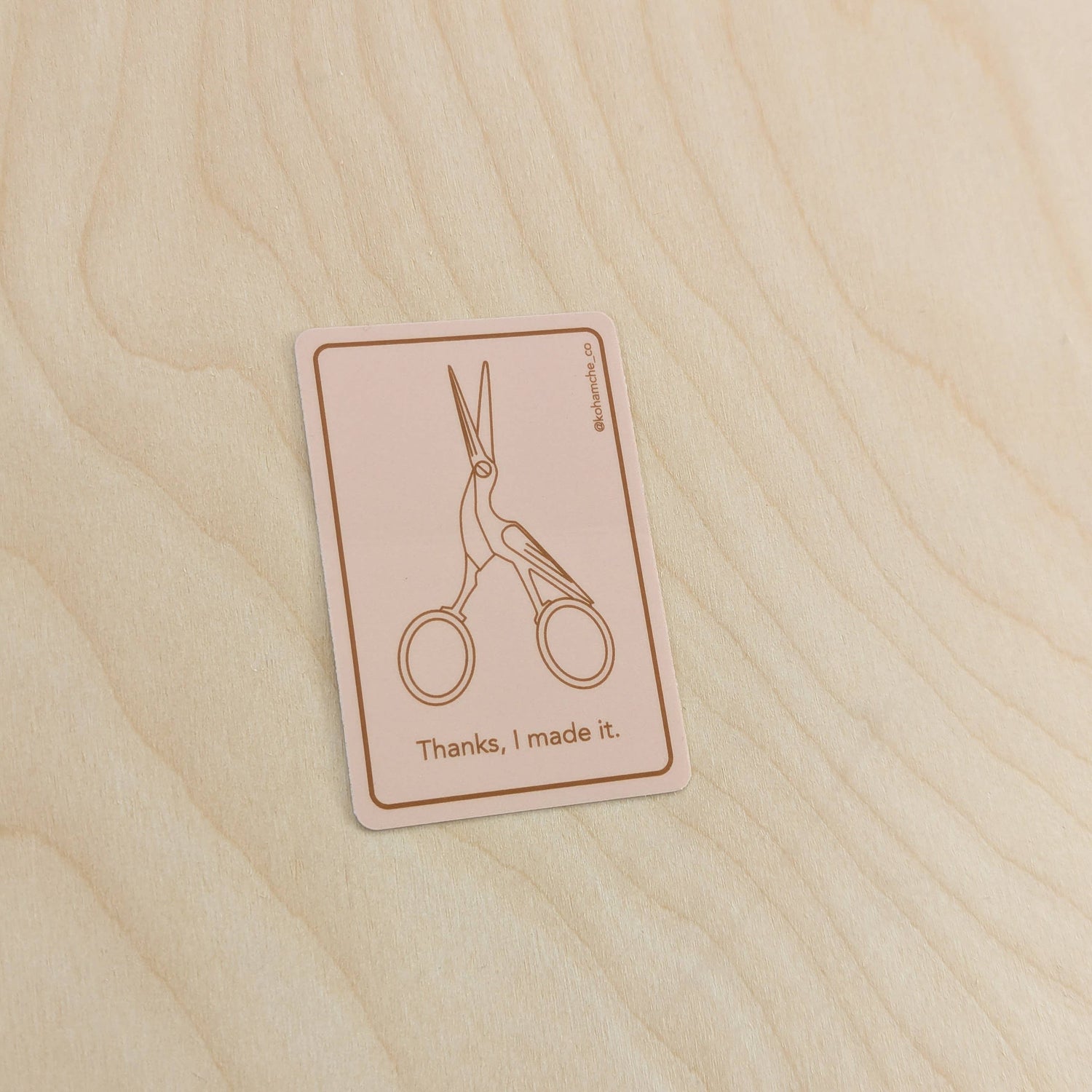Thanks, I made it - Pink - Stickers for Fiber Artists
