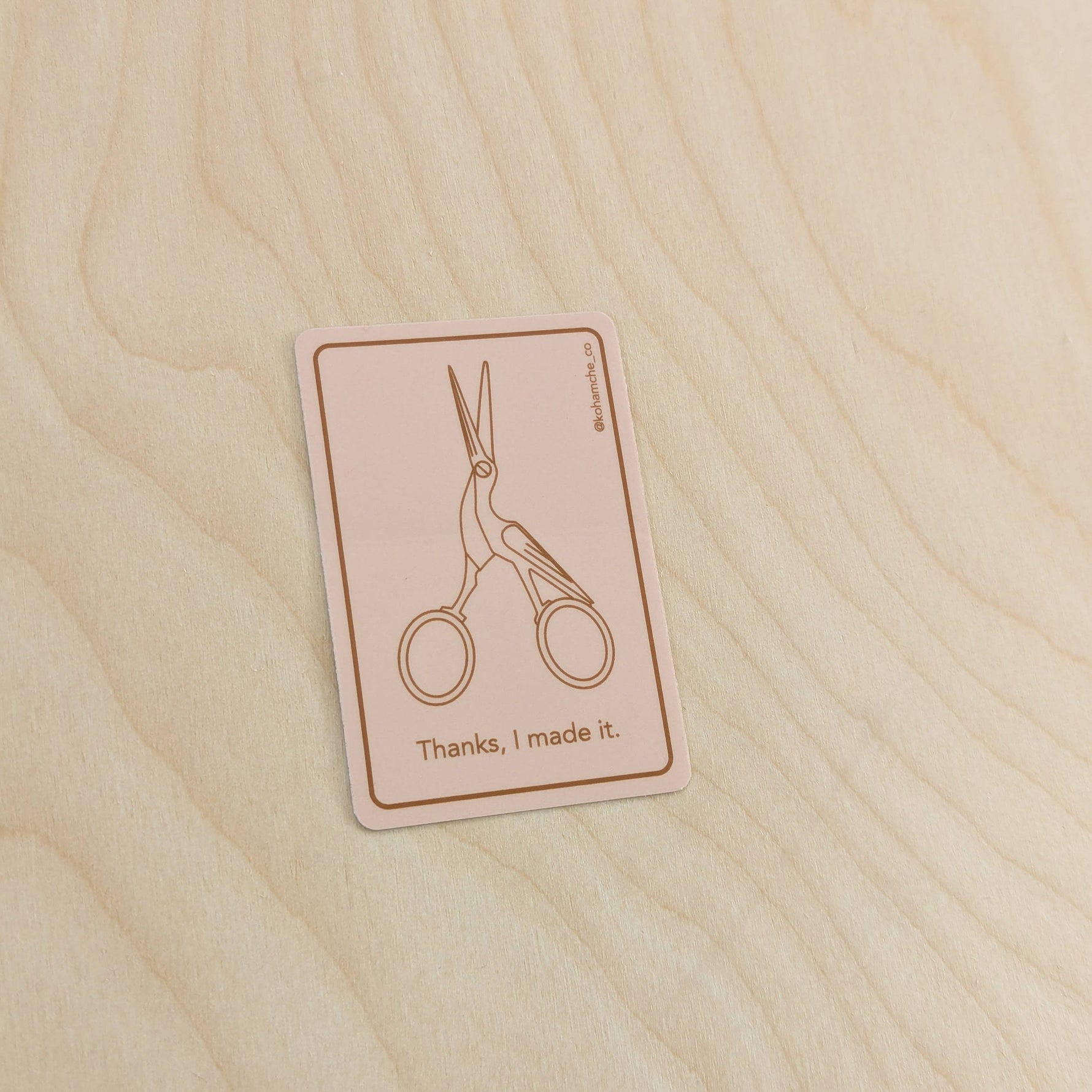 Thanks, I made it - Pink - Stickers for Fiber Artists