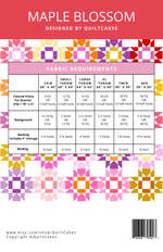 Maple Blossom Quilt Pattern Printed