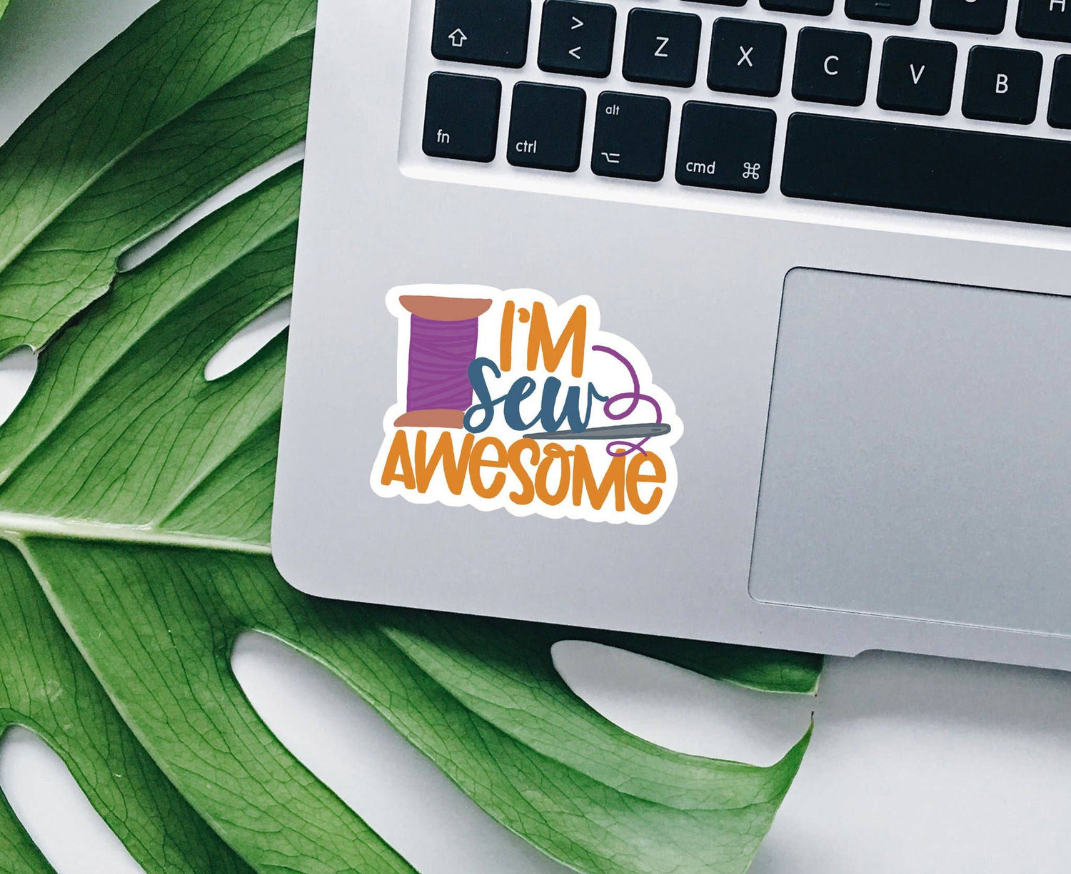 Im Sew Awesome Vinyl Sticker: Die Cut Unpackaged