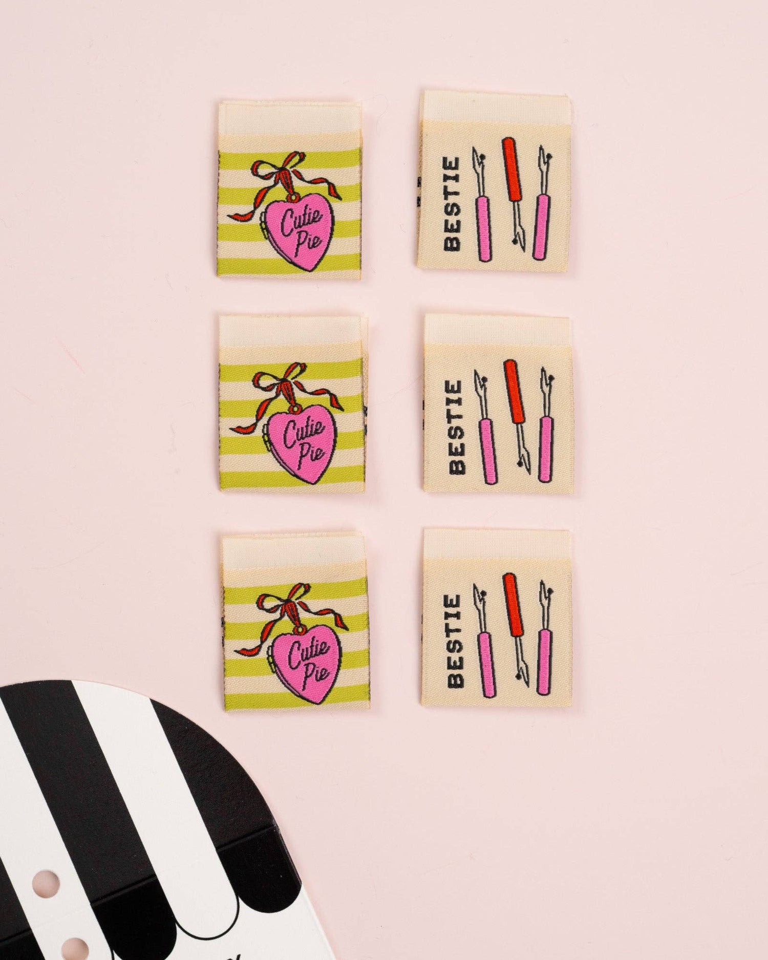 Cutie Pie Bestie Square Garment Labels: Multi Set of 6