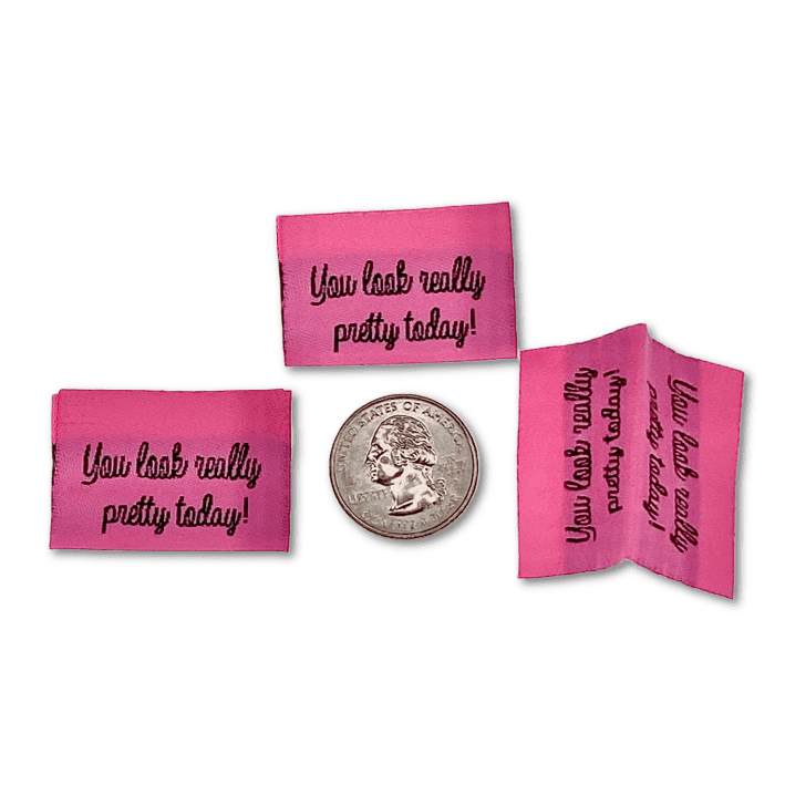 Pink - You Look Really Pretty Today! | Woven Sew-in Labels - Pack of 5