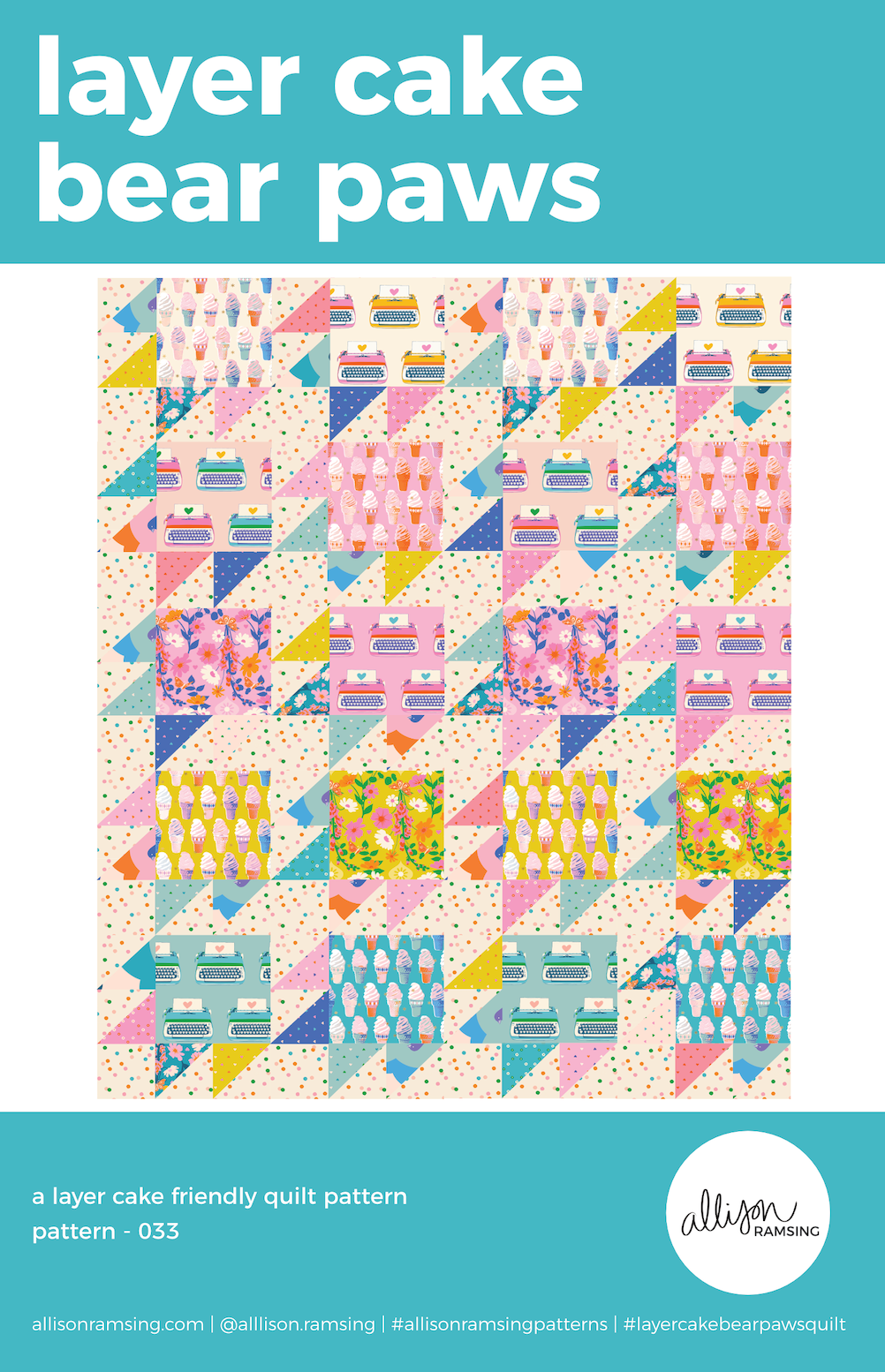 Layer Cake Bear Paws Quilt Pattern - Printed