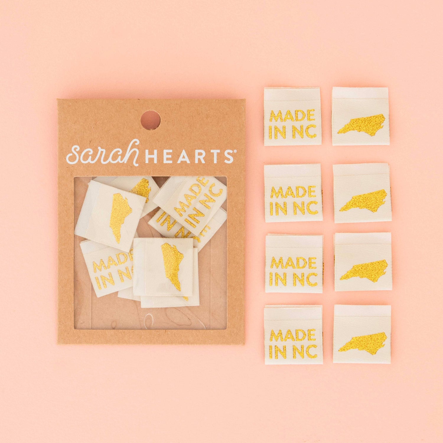 Made in My State Gold Woven Labels: North Carolina