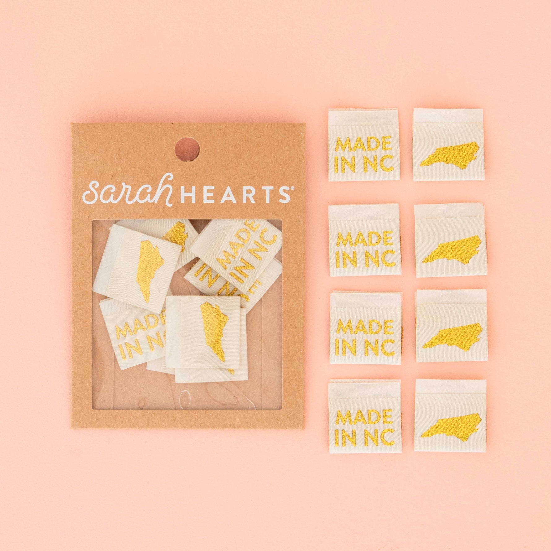 Made in My State Gold Woven Labels: North Carolina