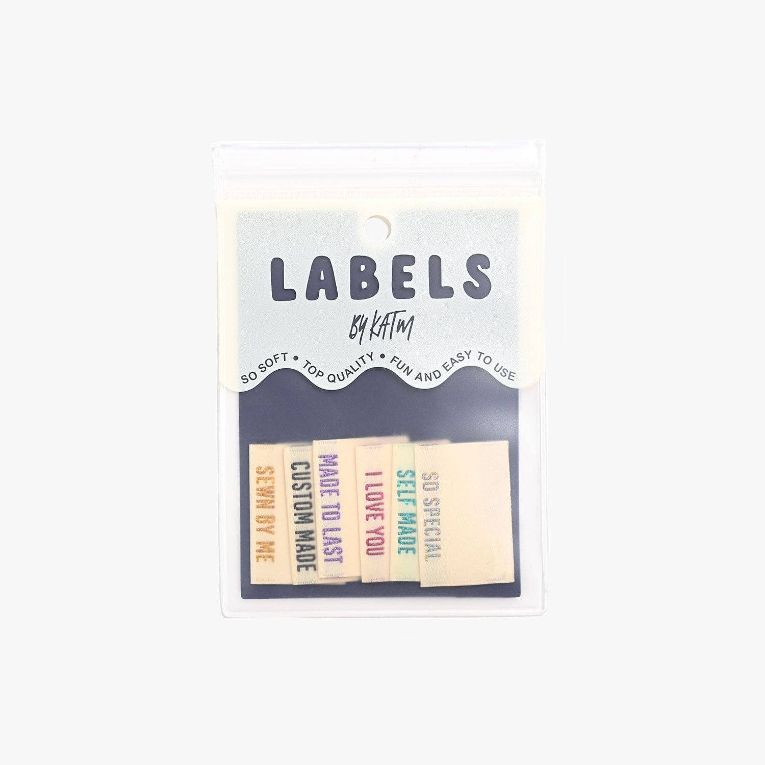 Metallic Side Seam (Cream) Woven Labels | 6 labels