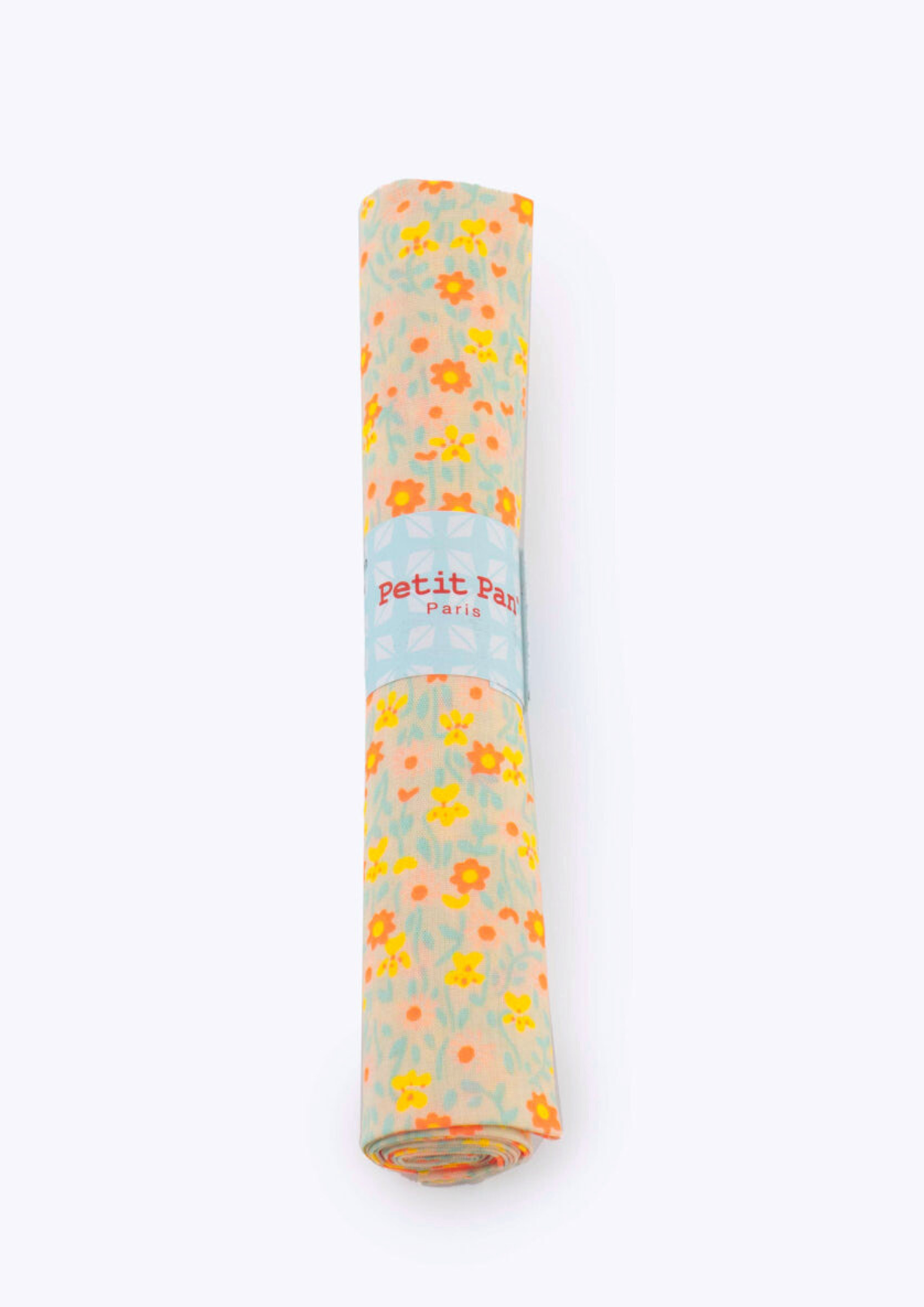 Flower Power white cotton coupon: Blanc / Flower Power blanc