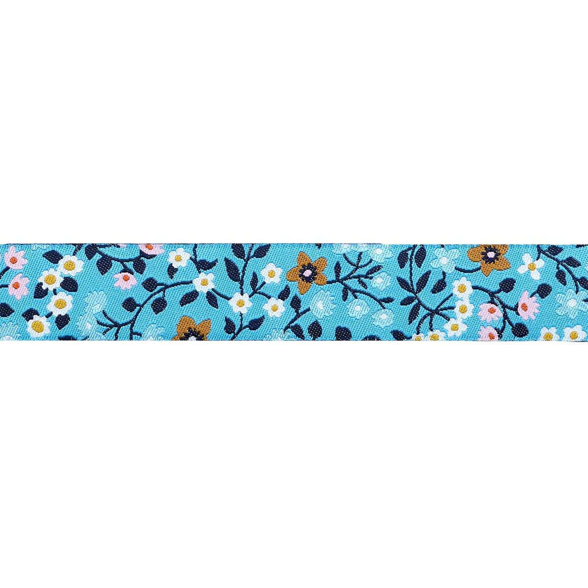 Strawberry - Clothesline Floral in Vintage Blue - 7/8" width - by Kimberly Kight - BTY
