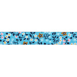 Strawberry - Clothesline Floral in Vintage Blue - 7/8" width - by Kimberly Kight - BTY