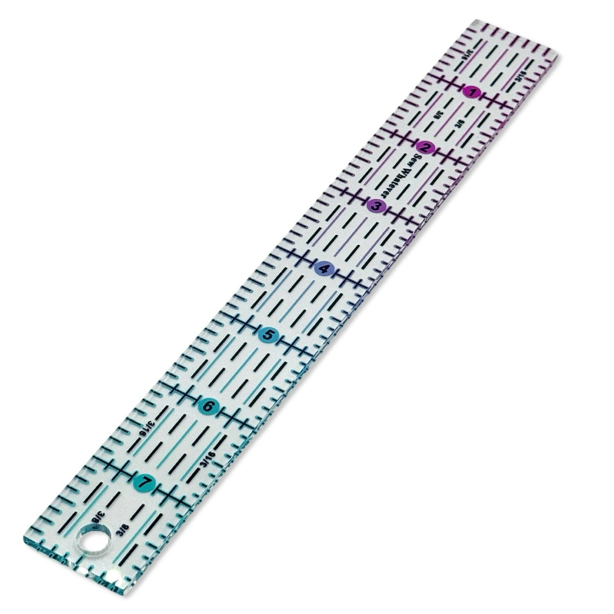 Pink to Teal Gradient | Clear - 8” x 1” Ruler