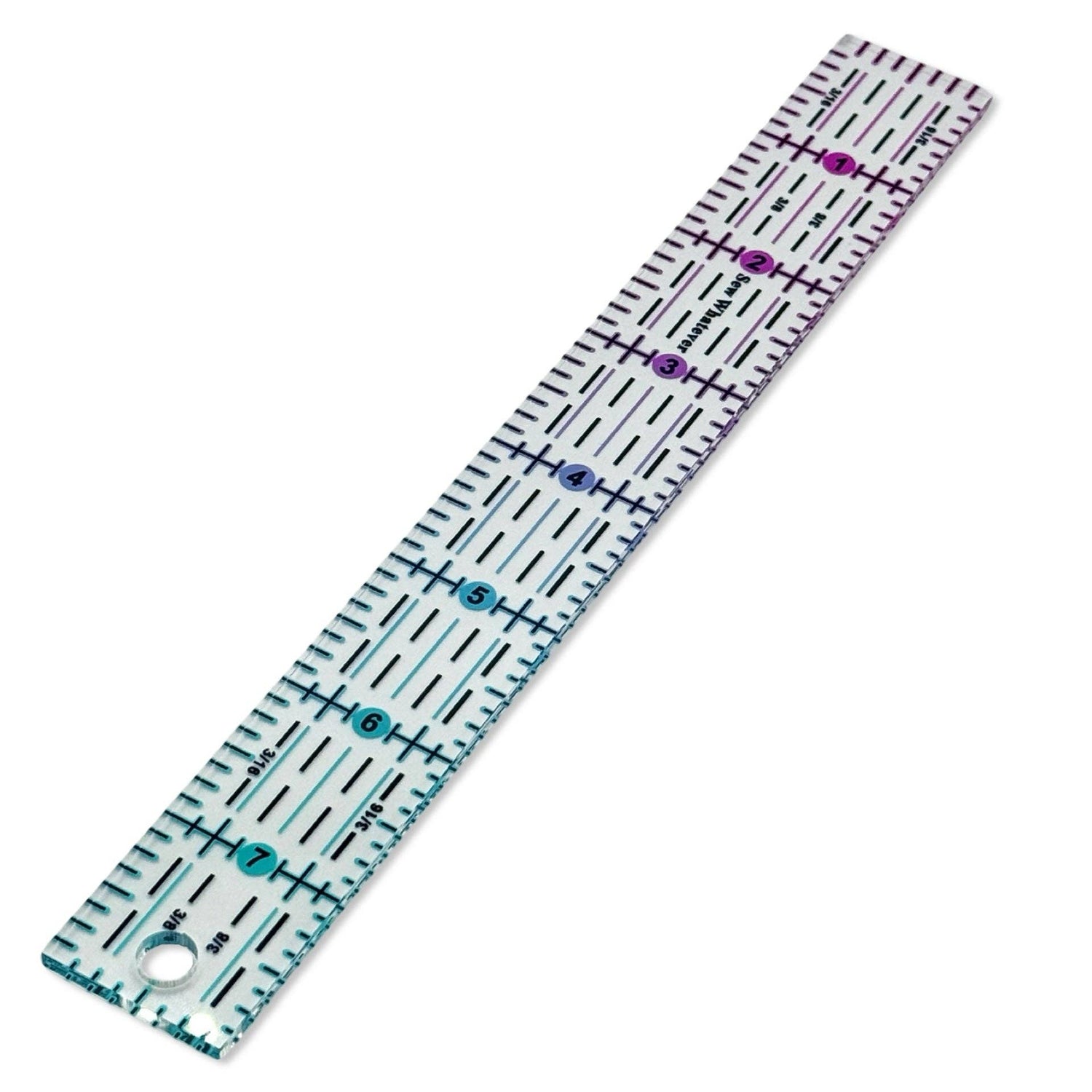 Pink to Teal Gradient | Clear - 8” x 1” Ruler