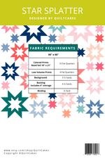 Star Splatter Quilt Pattern Printed