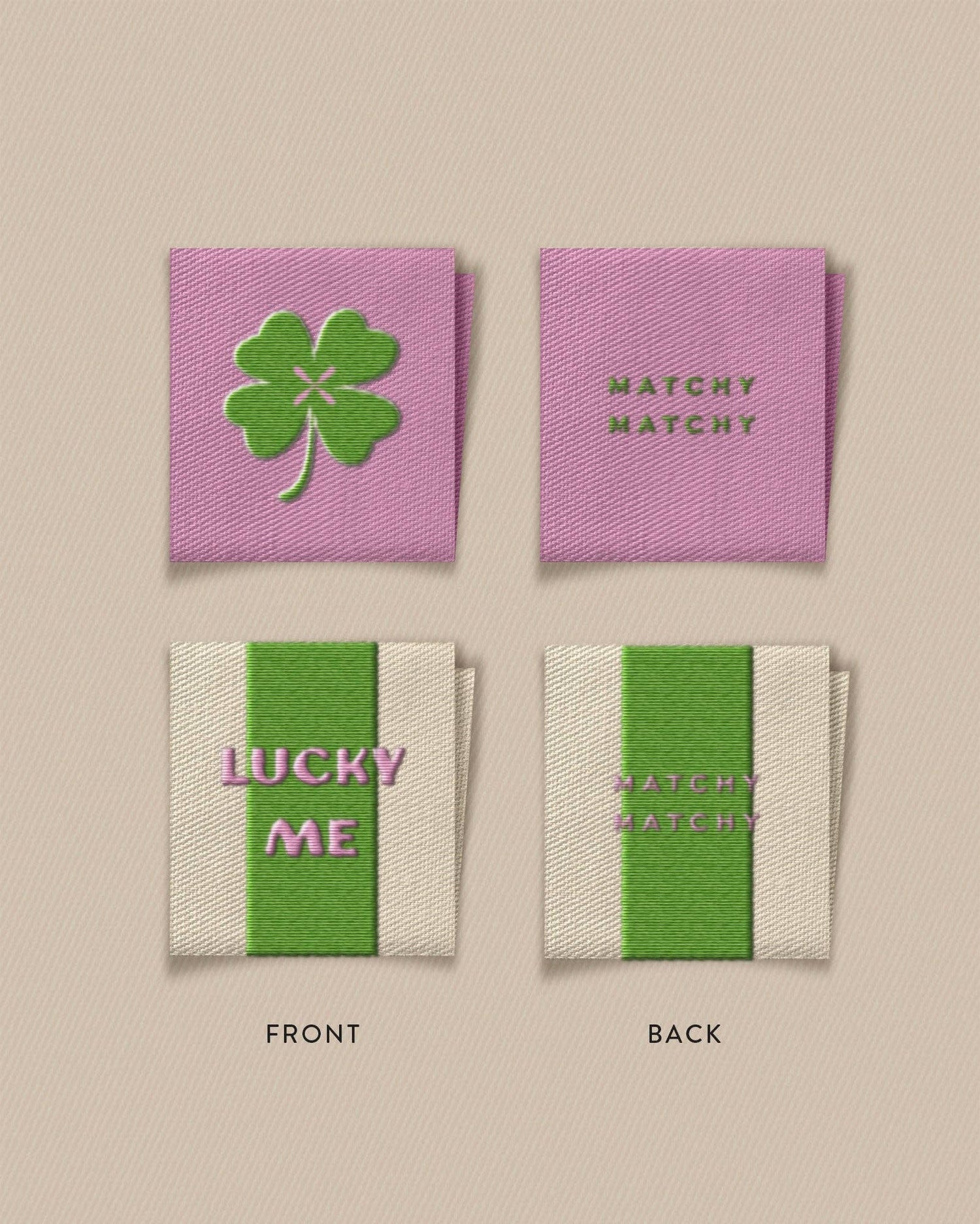 Lucky Clover Square Garment Labels: Set of8